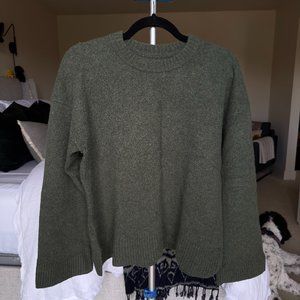 Reformation Olive Green Crew Neck Sweater